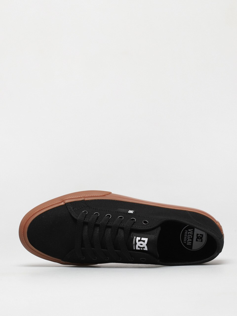 DC Shoes Trase TX Men's Skate Shoes - Low Profile Canvas & Suede Sneakers, Black/Gum Sole