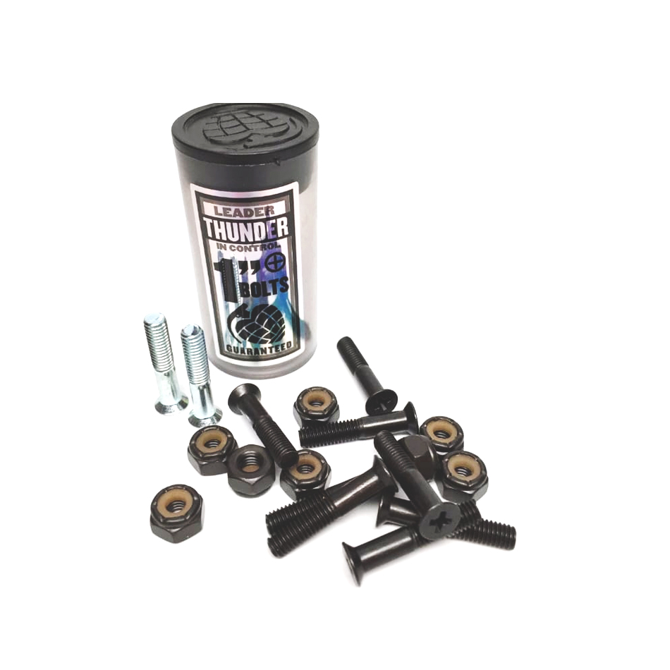 Shorty's Hardware Kingpin Nut & Bolt Set – Skateboard Hardware, Black, SH528